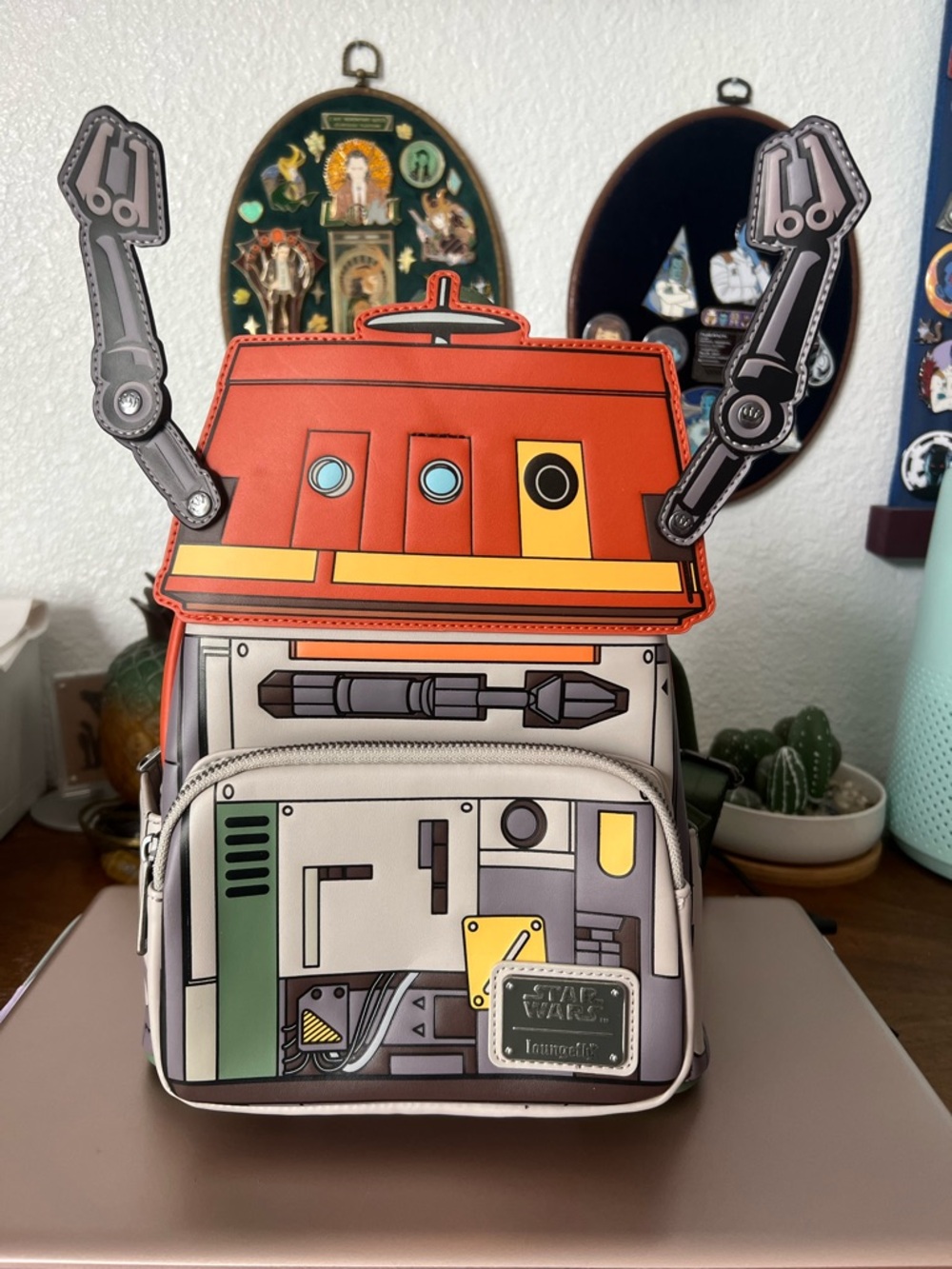 Loungefly Star Wars Ahsoka Chopper Mini Backpack - Orange, Yellow, Gray